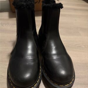 Dr. Martens Black Fur-Lined Boots
